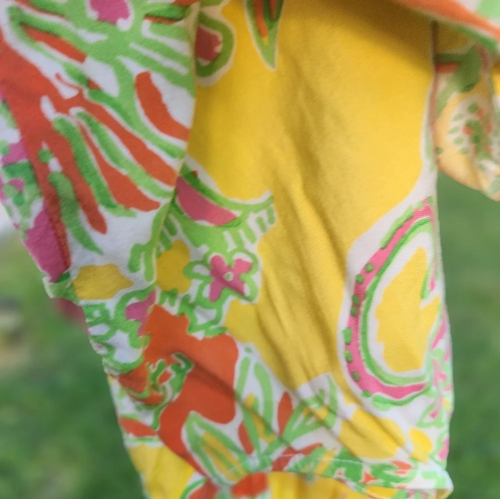 Lilly Pullitzer SUMMER ROMPER WITH POCKETS Size SMALL pink Orange White Green - Picture 6 of 11